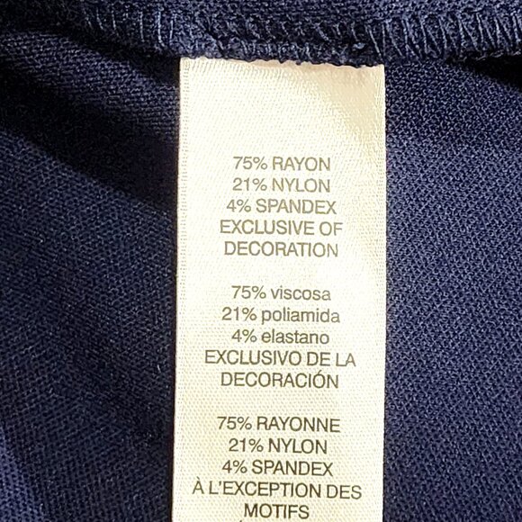 Chico's Navy Blue Blazer Jacket Gold Buttons Stitching Hook Front - Picture 5 of 6